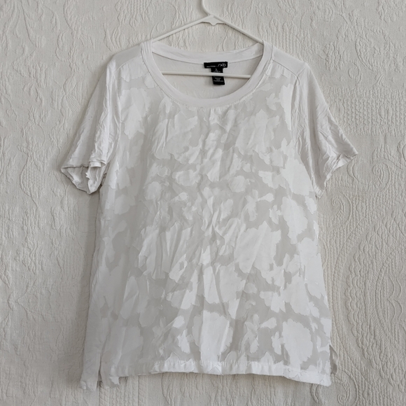 Rxb Sheer White Floral Tshirt Applique Flowers Embroidered Femme Goddess Spring - Picture 9 of 9